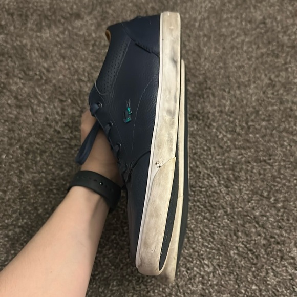 Lacoste Blue Leather Sneakers size 8.5 - Picture 8 of 11